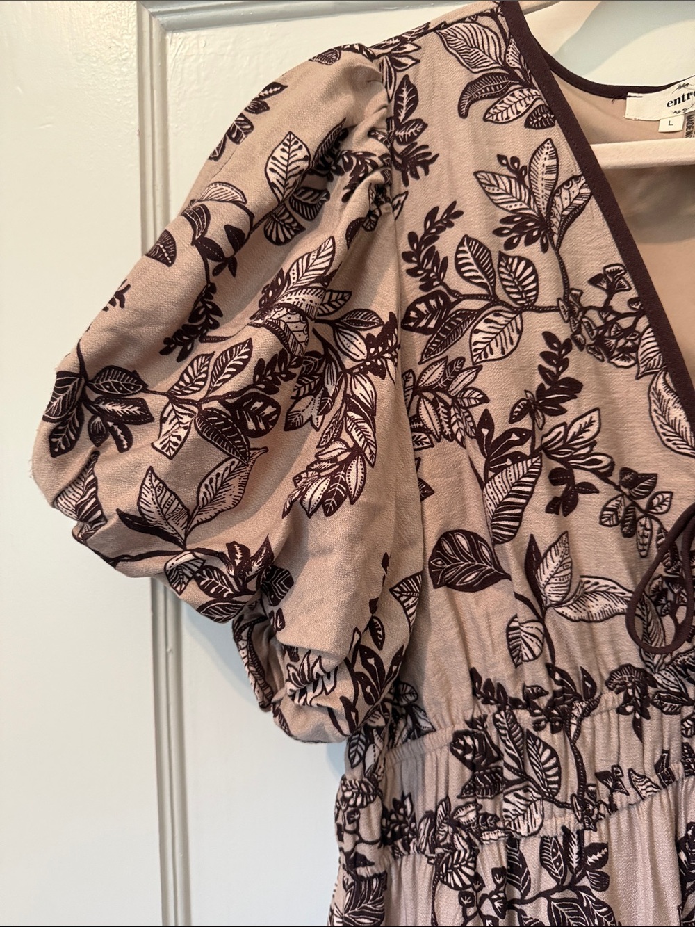 entro Beige Maxi Dress with Brown Floral Print - Picture 3 of 4